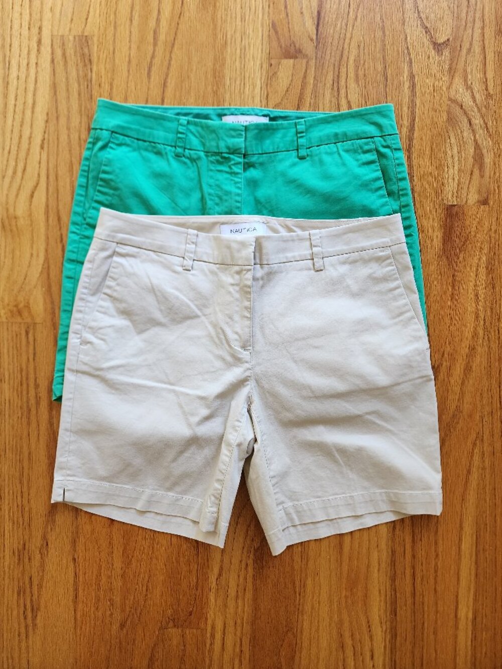 Nautica Chino Shorts Bundle Lot Beige NWOT & Green Size 2